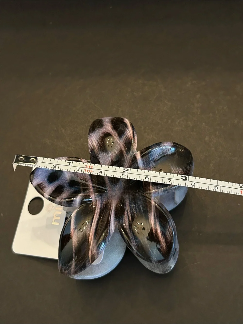 Mint Animal-Print Flower Hair Claw Clip Set of Six 6 - Black, Brown, Tan & Cream
